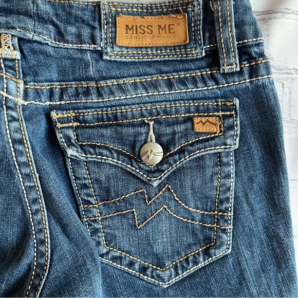 Vtg Y2K Miss Me Low Rise Jeans Irene  Straight Size 30 Flap Pockets Embroidered - Picture 16 of 16